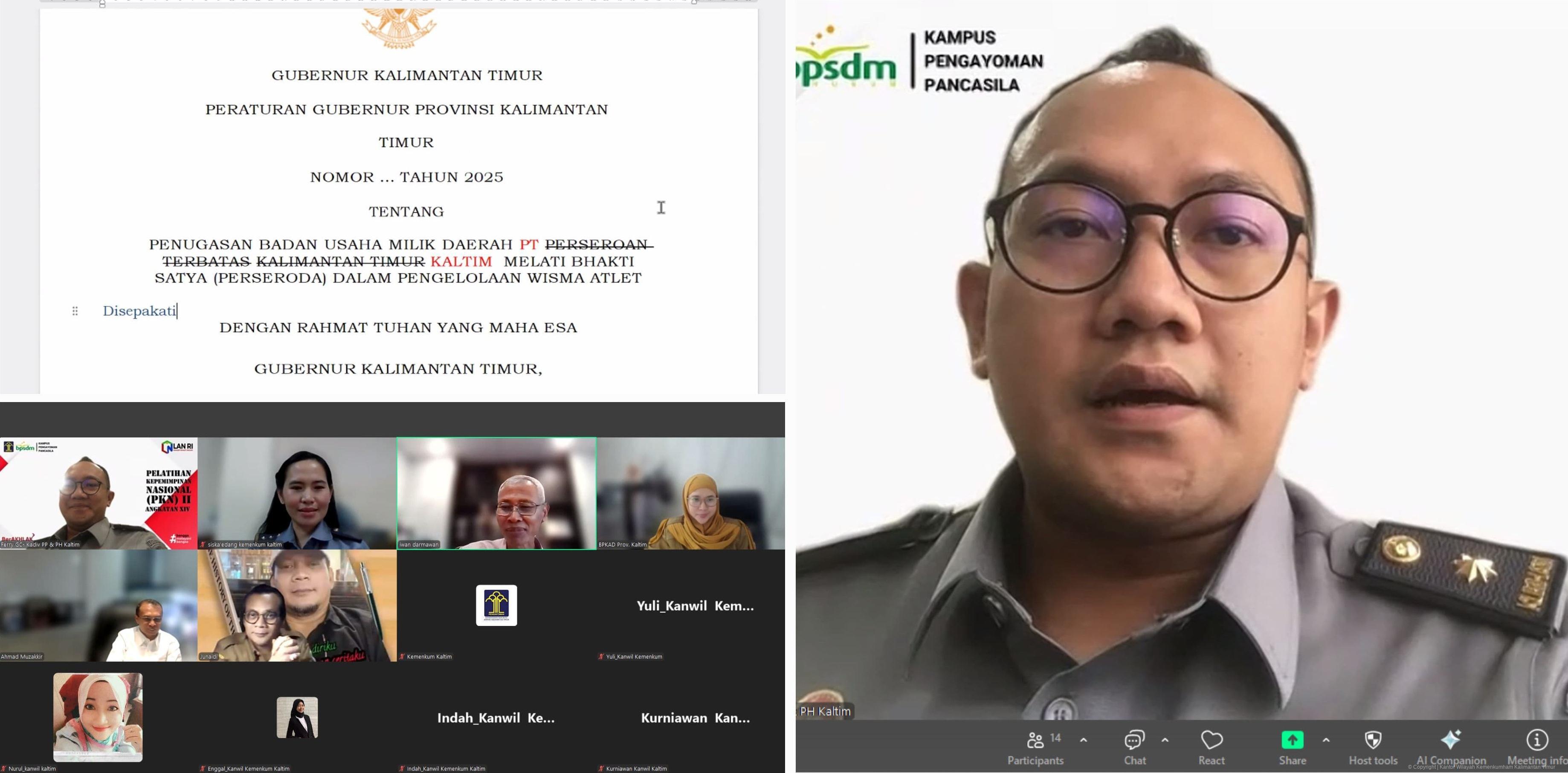 Kanwil Kemenkum Kaltim Gelar Rapat Harmonisasi Bahas Rancangan Peraturan Daerah Kalimantan Timur