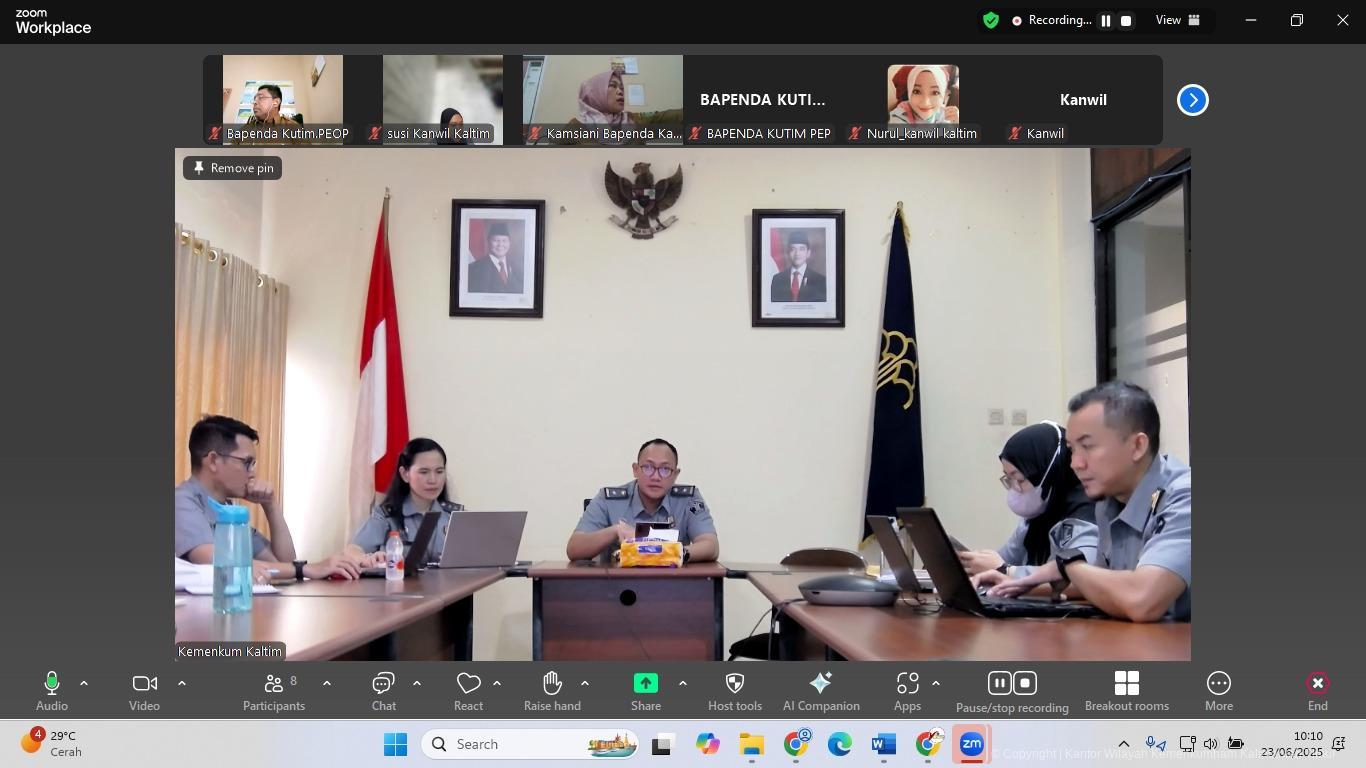 Gelar Rapat Harmonisasi, Kanwil Kementerian Hukum Kalimantam Timur Bahas Rancangan Peraturan Bupati Kutai Timur